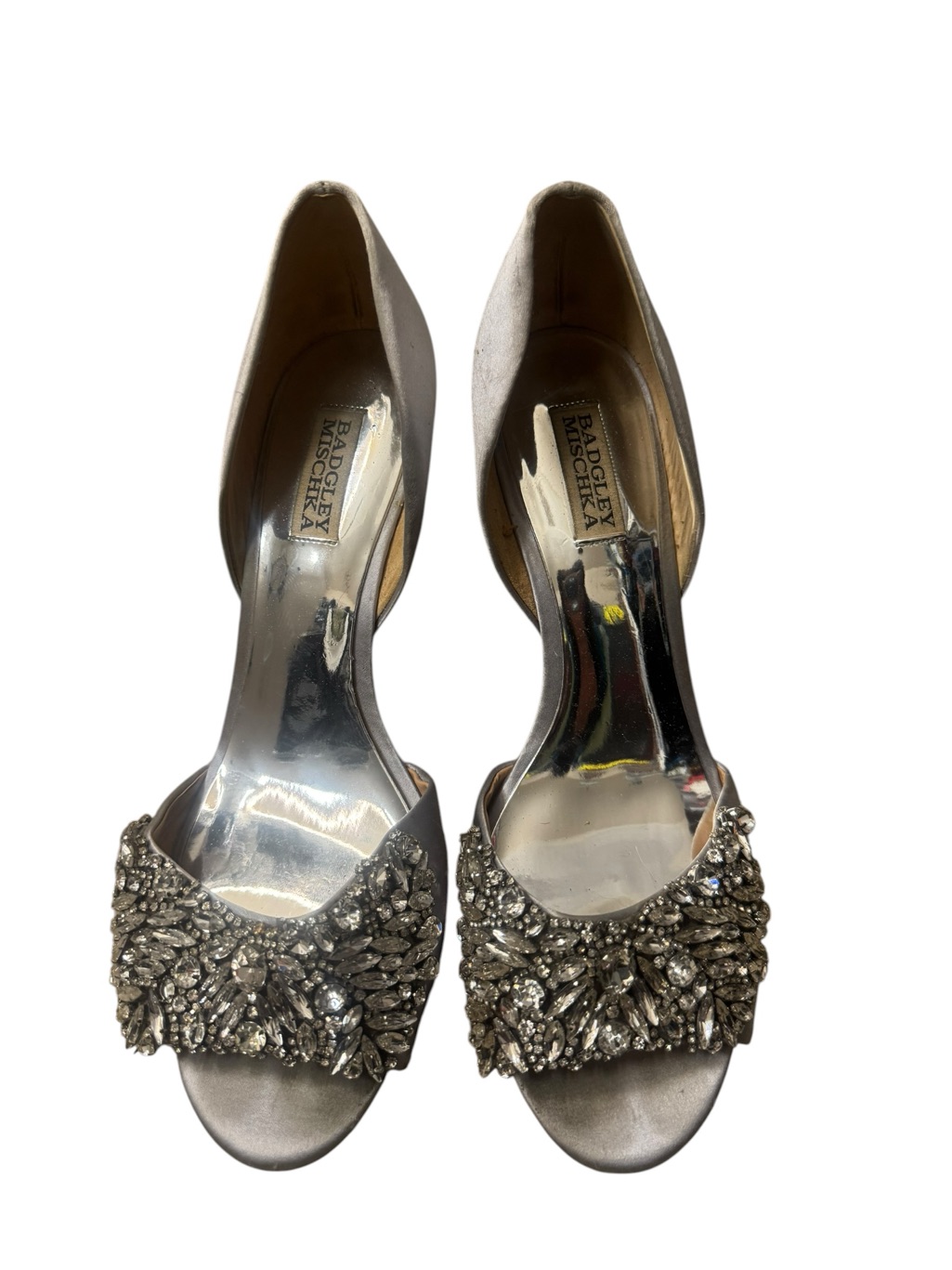 Badgley Mischka Silver Metallic D'orsay Heel
